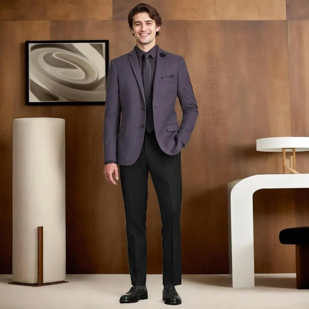 Men's Classic Fit Flat Front Dress Pants Expandable Waist Wrinkle Free Suit Pant
